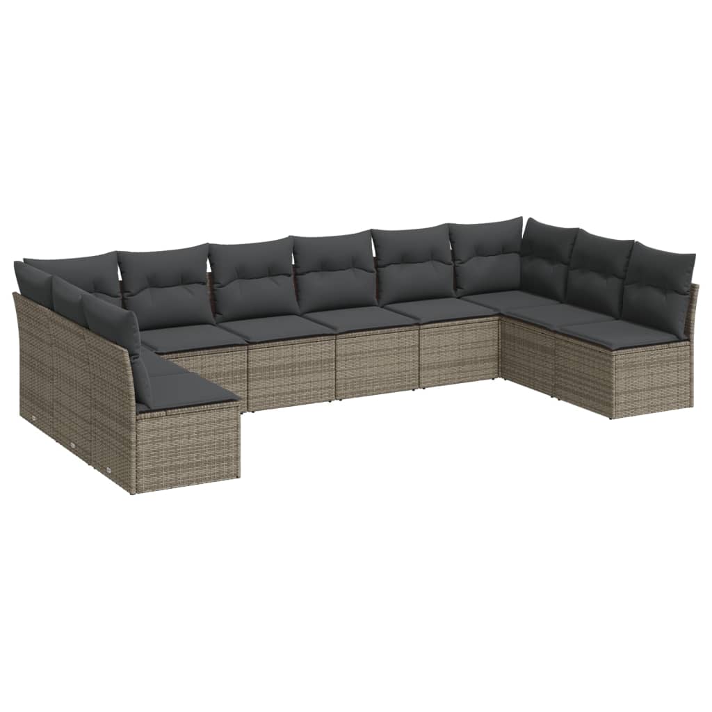 8721012966918_a_en_hd_1 vidaXL 10 Piece Garden Sofa Set with Cushions Grey Poly Rattan - Image 2