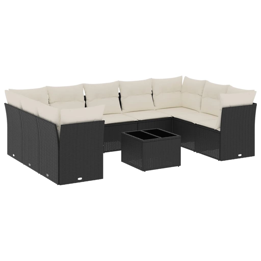 8721012967373_a_en_hd_1 vidaXL 10 Piece Garden Sofa Set with Cushions Black Poly Rattan - Image 2