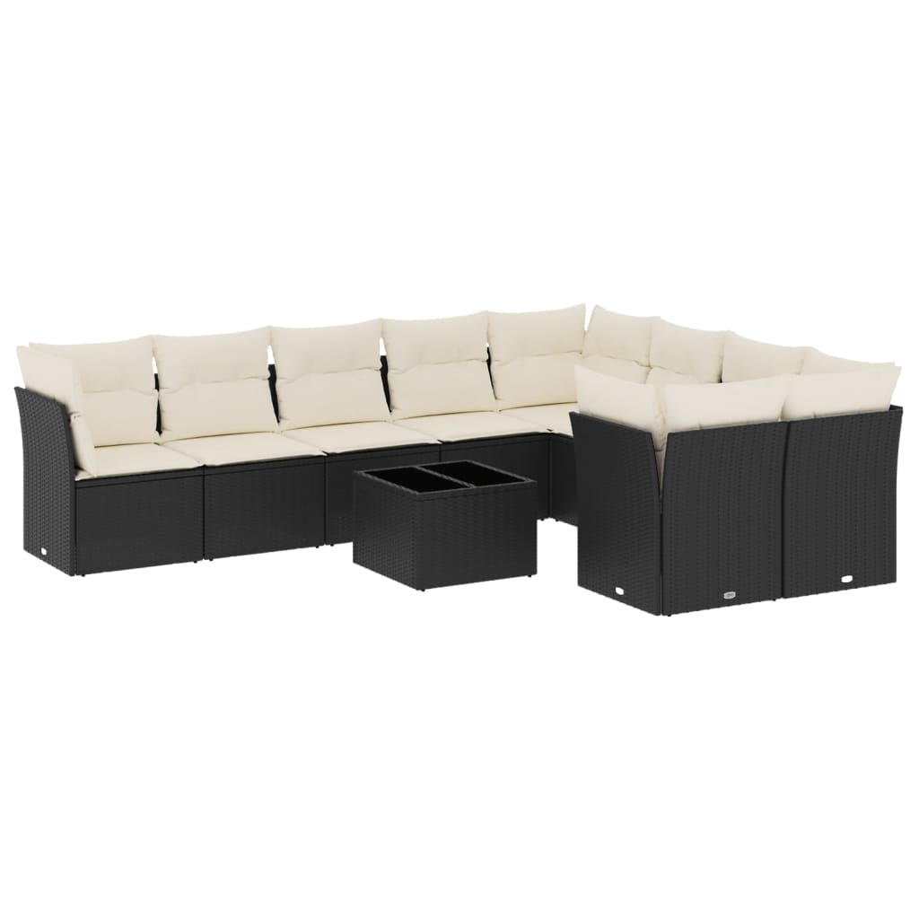 8721012967779_a_en_hd_1 vidaXL 10 Piece Garden Sofa Set with Cushions Black Poly Rattan - Image 2