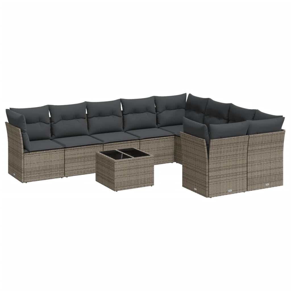 8721012967816_a_en_hd_1 vidaXL 10 Piece Garden Sofa Set with Cushions Grey Poly Rattan - Image 2