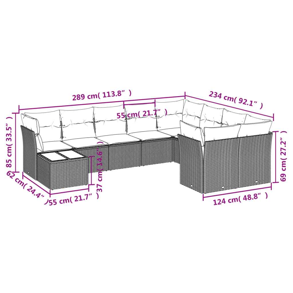 8721012967861_g_en_hd_1 vidaXL 10 Piece Garden Sofa Set with Cushions Black Poly Rattan - Image 3