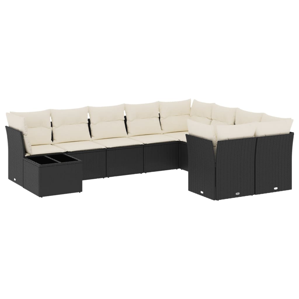8721012967878_a_en_hd_1 vidaXL 10 Piece Garden Sofa Set with Cushions Black Poly Rattan - Image 2