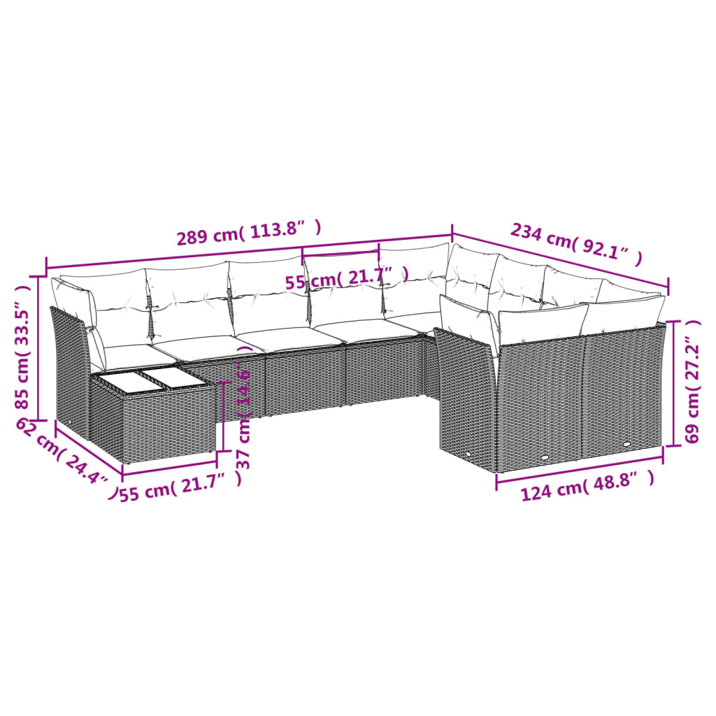 8721012967878_g_en_hd_5 vidaXL 10 Piece Garden Sofa Set with Cushions Black Poly Rattan - Image 7
