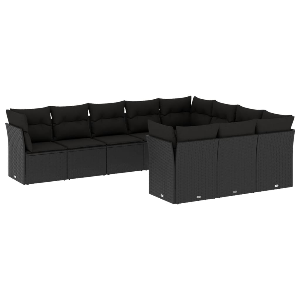 8721012968165_a_en_hd_1 vidaXL 10 Piece Garden Sofa Set with Cushions Black Poly Rattan - Image 2