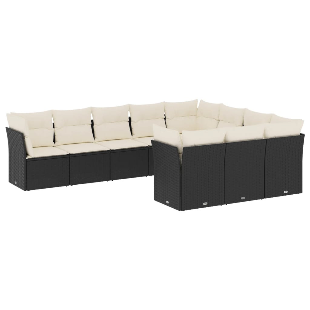 8721012968172_a_en_hd_1 vidaXL 10 Piece Garden Sofa Set with Cushions Black Poly Rattan - Image 2