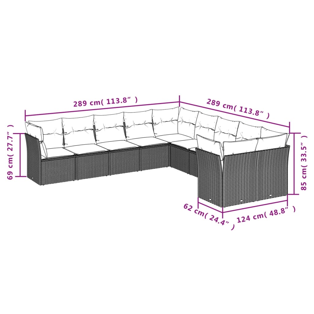 8721012968363_g_en_hd_1 vidaXL 10 Piece Garden Sofa Set with Cushions Black Poly Rattan - Image 3