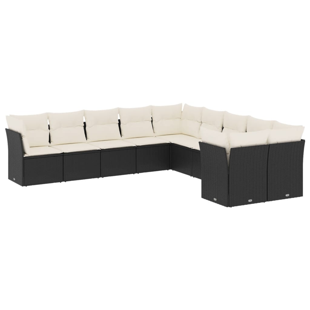 8721012968370_a_en_hd_1 vidaXL 10 Piece Garden Sofa Set with Cushions Black Poly Rattan - Image 2