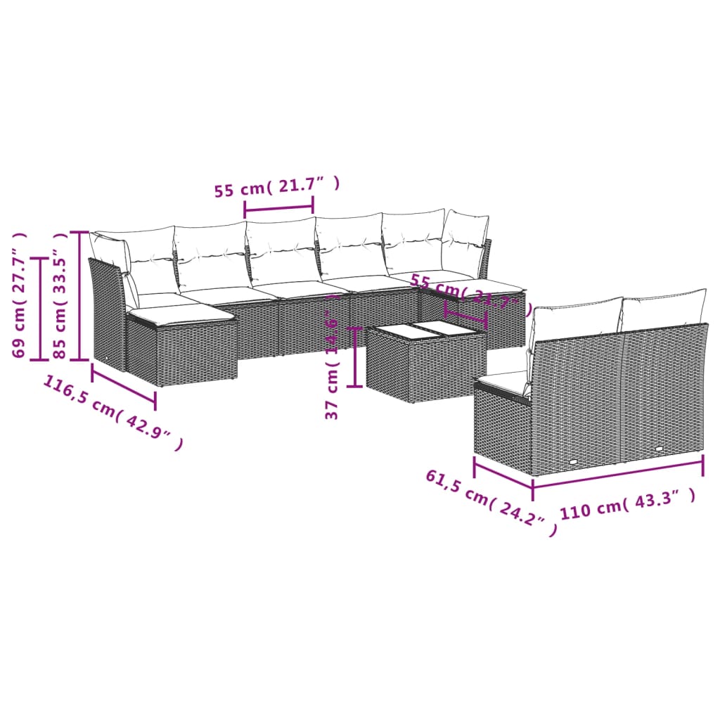 8721012968769_g_en_hd_1 vidaXL 10 Piece Garden Sofa Set with Cushions Black Poly Rattan - Image 3