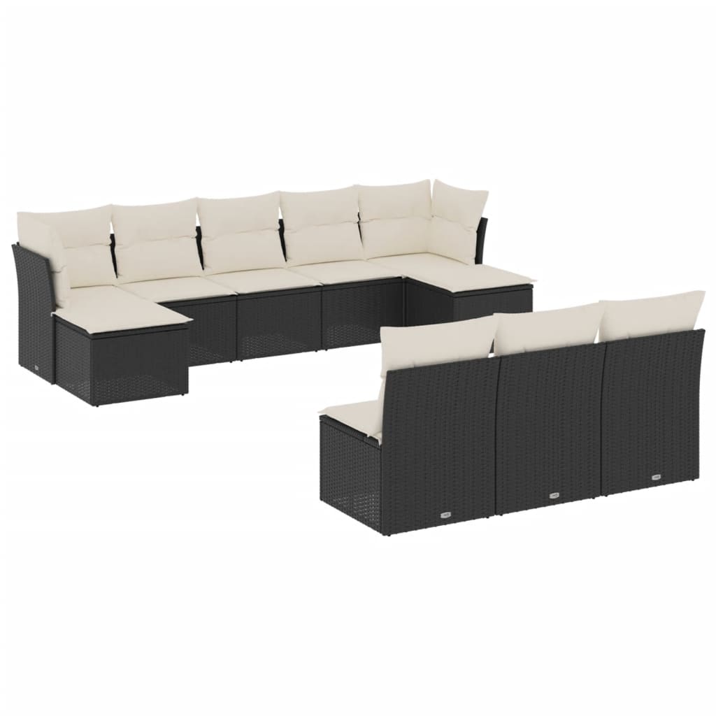 8721012968875_a_en_hd_1 vidaXL 10 Piece Garden Sofa Set with Cushions Black Poly Rattan - Image 2