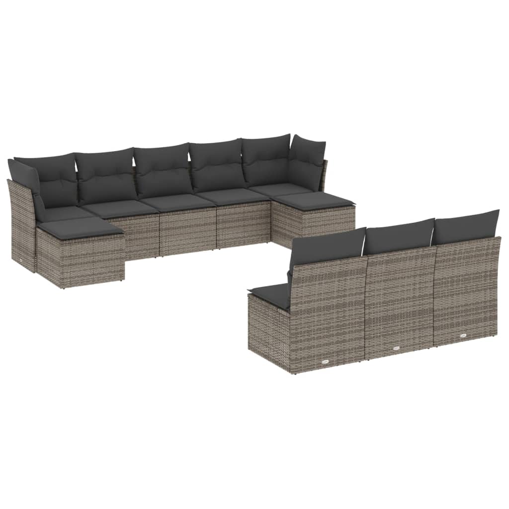 8721012968912_a_en_hd_1 vidaXL 10 Piece Garden Sofa Set with Cushions Grey Poly Rattan - Image 2