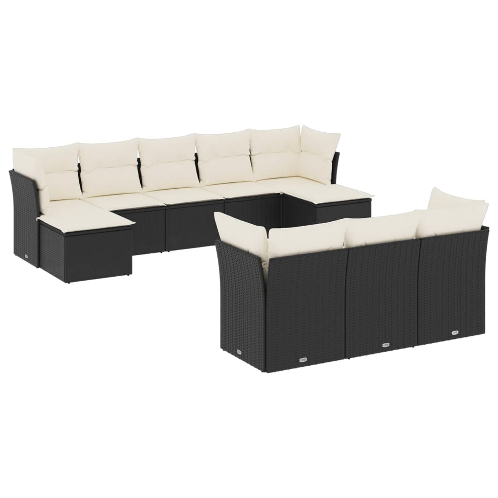 8721012969278_a_en_hd_1 vidaXL 10 Piece Garden Sofa Set with Cushions Black Poly Rattan - Image 2