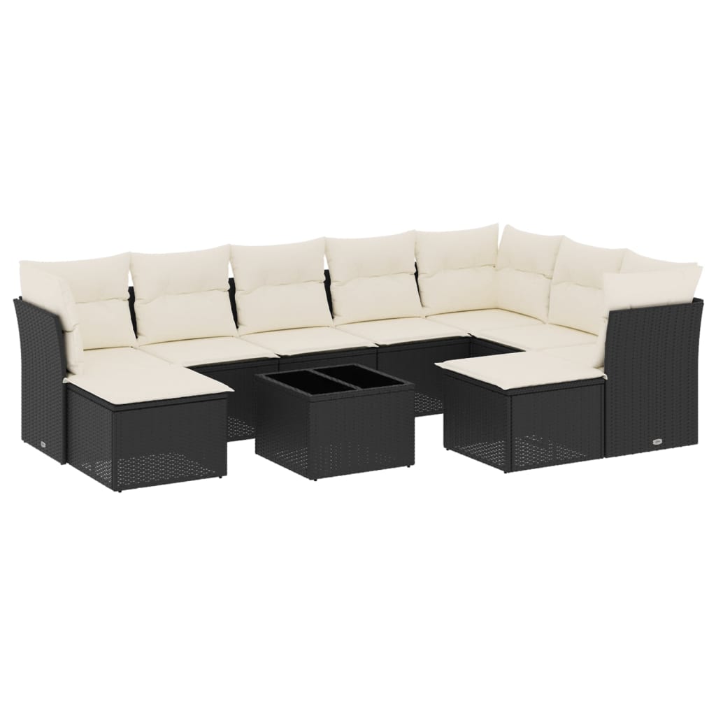 8721012971776_a_en_hd_1 vidaXL 10 Piece Garden Sofa Set with Cushions Black Poly Rattan - Image 2