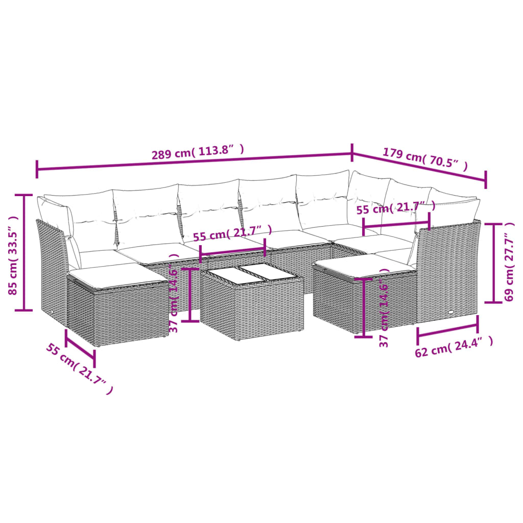 8721012971776_g_en_hd_1 vidaXL 10 Piece Garden Sofa Set with Cushions Black Poly Rattan - Image 3