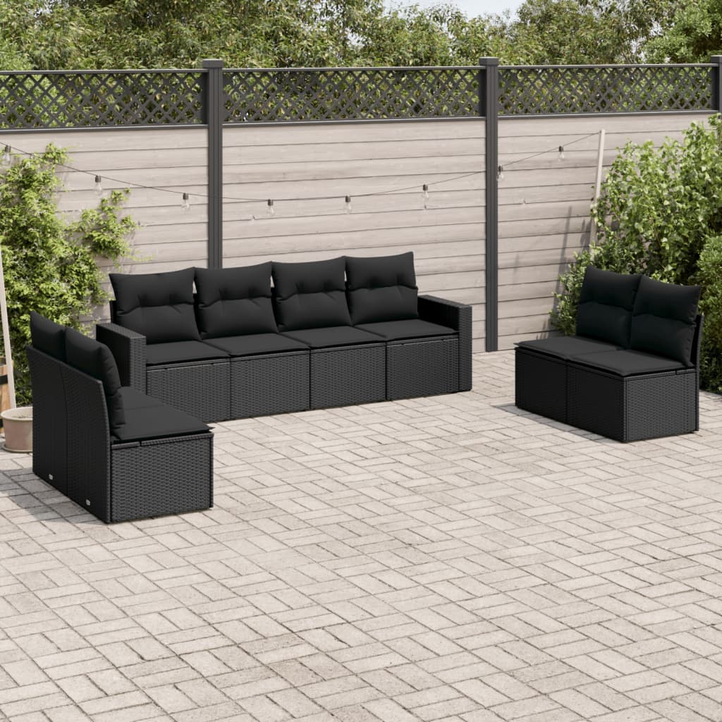 8721012974364_m_en_hd_1 vidaXL 8 Piece Garden Sofa Set with Cushions Black Poly Rattan - Image 1