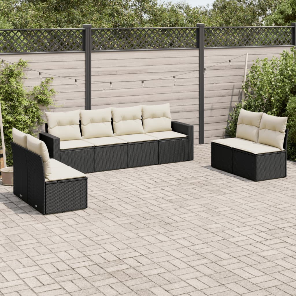 8721012974371_m_en_hd_1 vidaXL 8 Piece Garden Sofa Set with Cushions Black Poly Rattan - Image 1