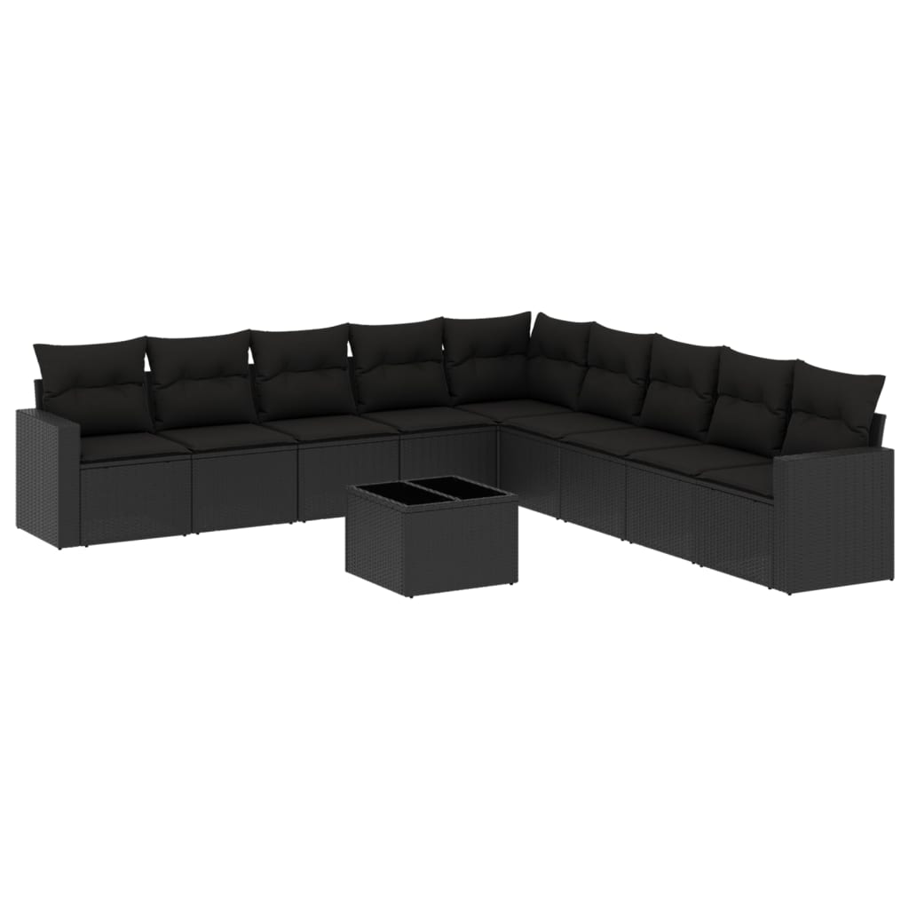 8721012976863_a_en_hd_1 vidaXL 10 Piece Garden Sofa Set with Cushions Black Poly Rattan - Image 2