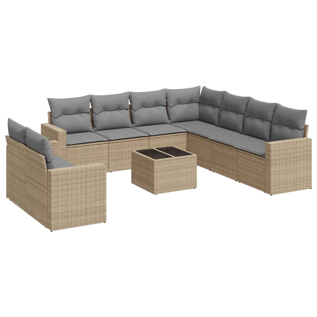 8721012977501_a_en_hd_1 vidaXL 10 Piece Garden Sofa Set with Cushions Beige Poly Rattan - Image 2