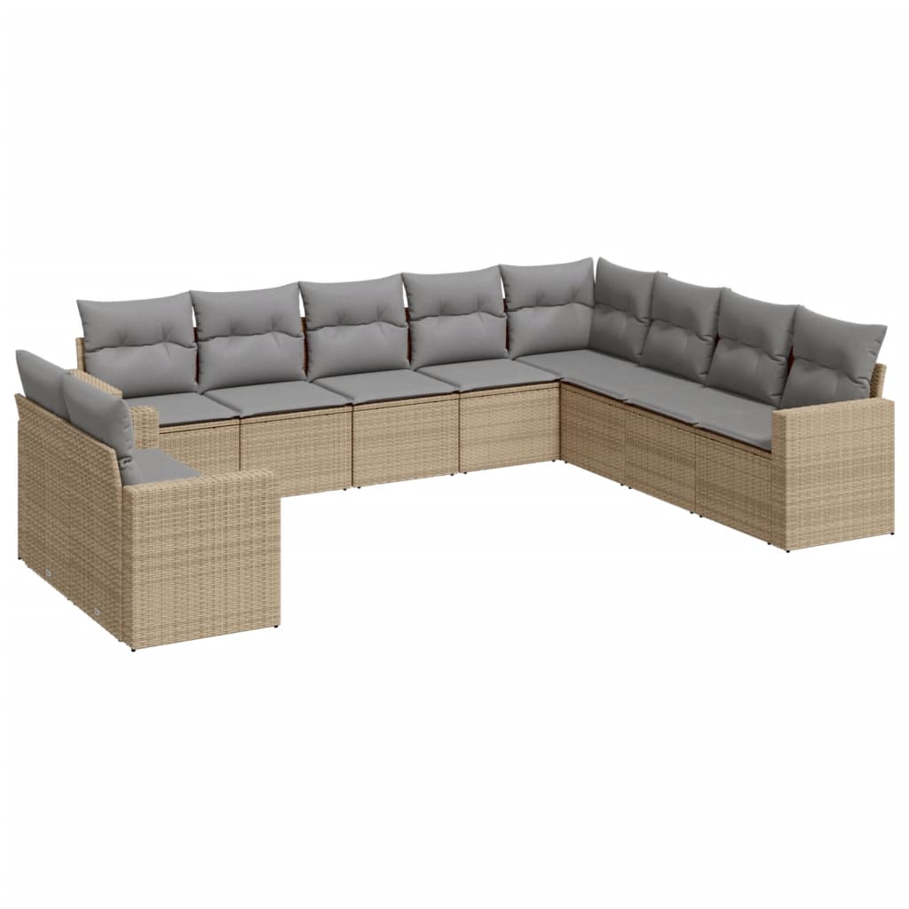 8721012977600_a_en_hd_1 vidaXL 10 Piece Garden Sofa Set with Cushions Beige Poly Rattan - Image 2