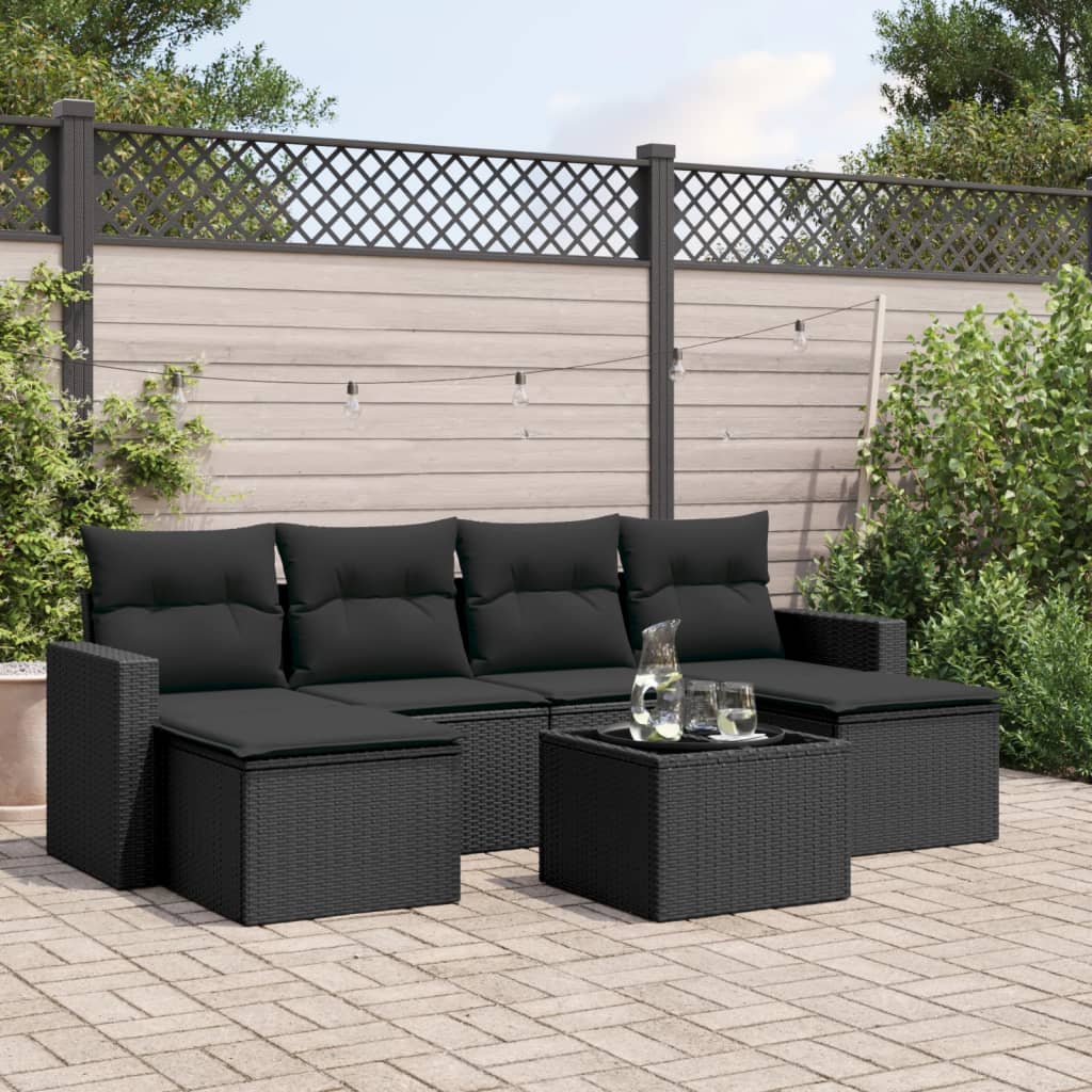 8721012979161_m_en_hd_1 vidaXL 7 Piece Garden Sofa Set with Cushions Black Poly Rattan - Image 1