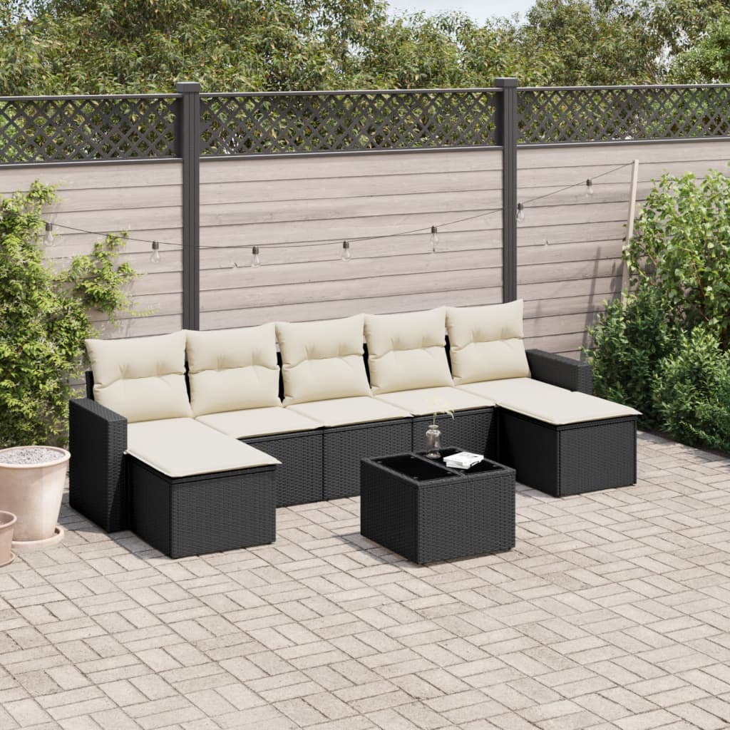 8721012979376_m_en_hd_1 vidaXL 8 Piece Garden Sofa Set with Cushions Black Poly Rattan - Image 1