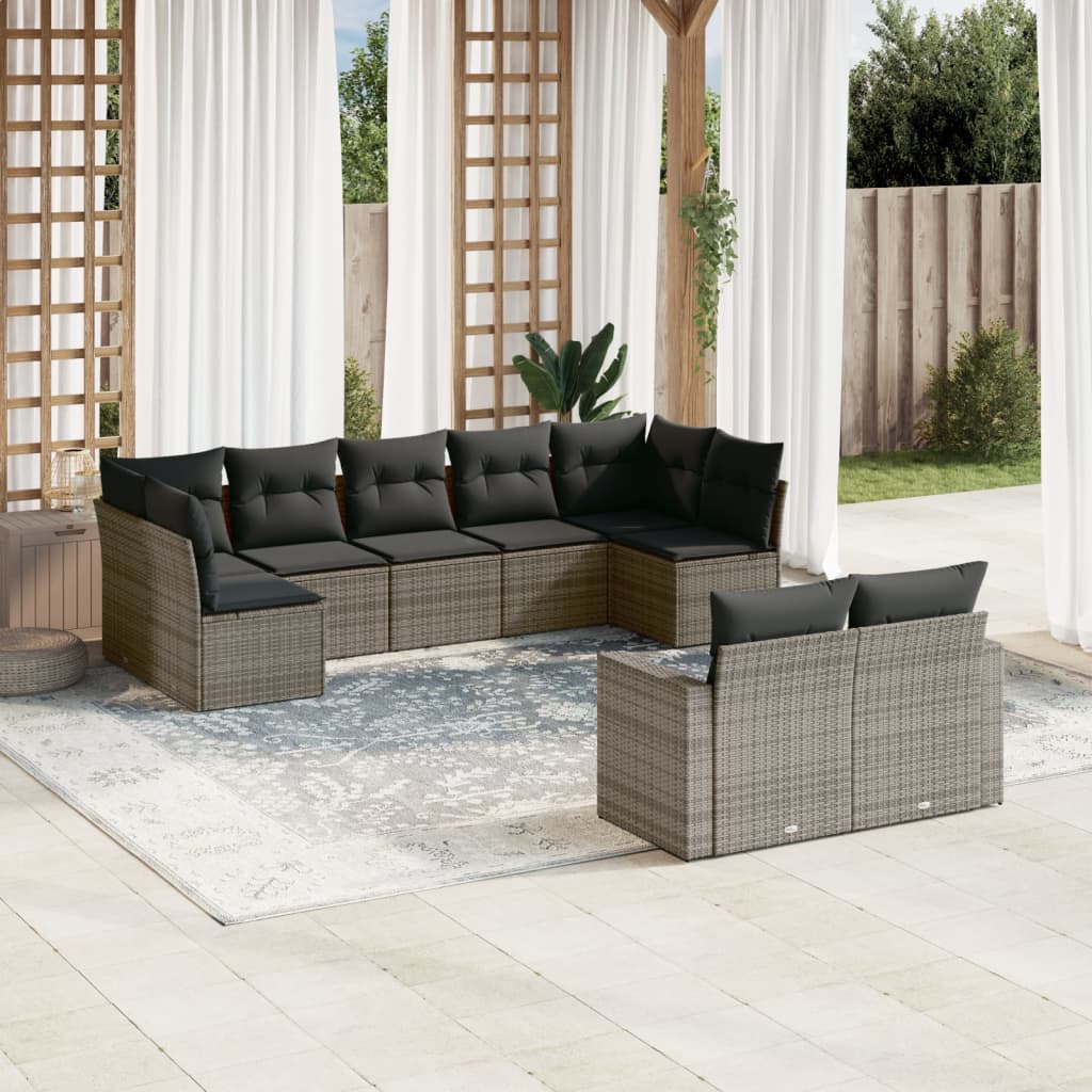 8721012980112_m_en_hd_1 vidaXL 9 Piece Garden Sofa Set with Cushions Grey Poly Rattan - Image 1