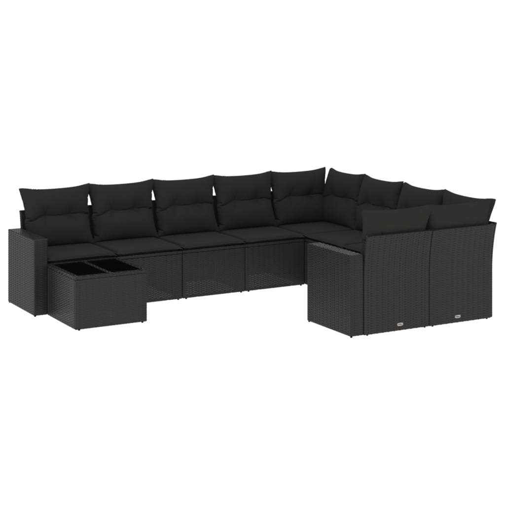 8721012980464_a_en_hd_1 vidaXL 10 Piece Garden Sofa Set with Cushions Black Poly Rattan - Image 2