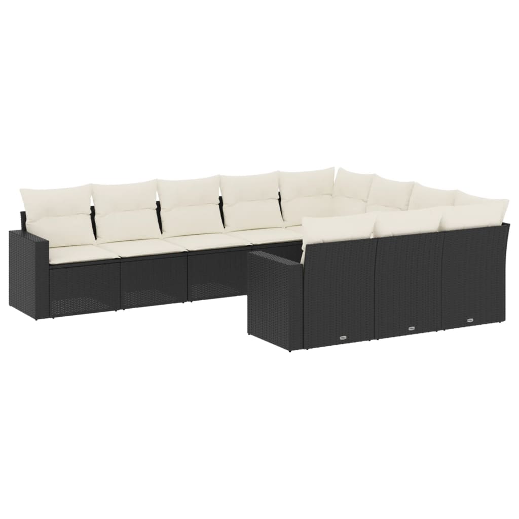 8721012980778_a_en_hd_1 vidaXL 10 Piece Garden Sofa Set with Cushions Black Poly Rattan - Image 2