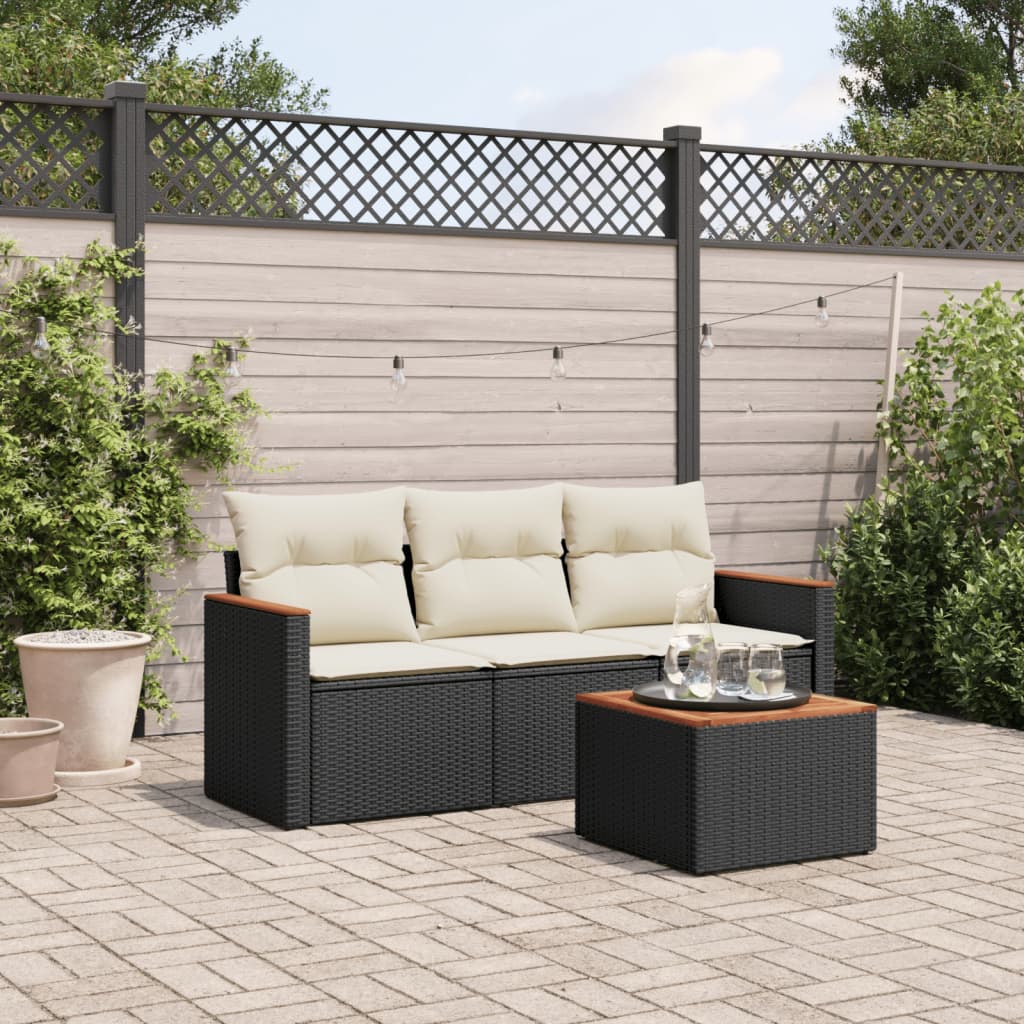 8721012997288_m_en_hd_1 vidaXL 4 Piece Garden Sofa Set with Cushions Black Poly Rattan - Image 1