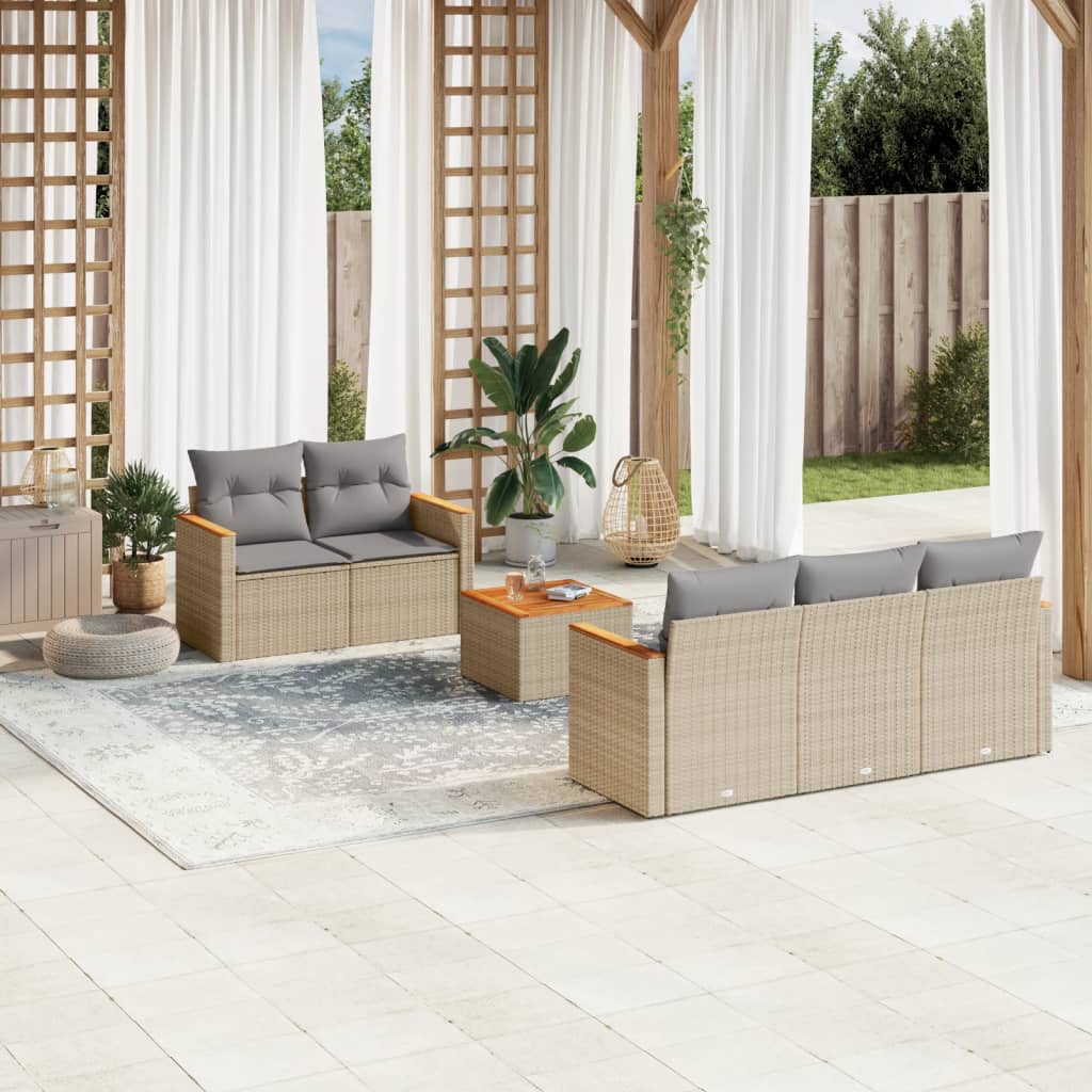 8721012997523_m_en_hd_1 vidaXL 6 Piece Garden Sofa Set with Cushions Mix Beige Poly Rattan - Image 1