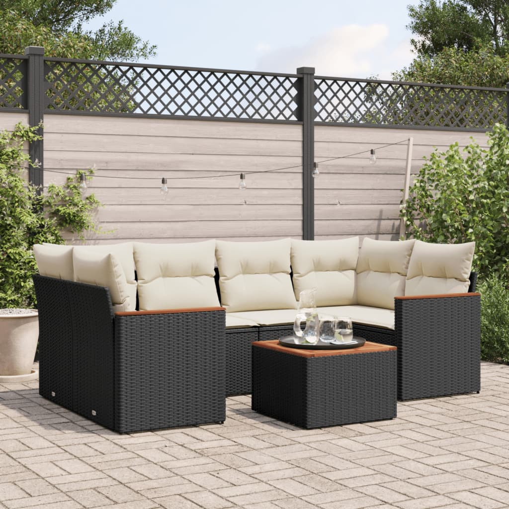 8721012997639_m_en_hd_1 vidaXL 7 Piece Garden Sofa Set with Cushions Black Poly Rattan - Image 1