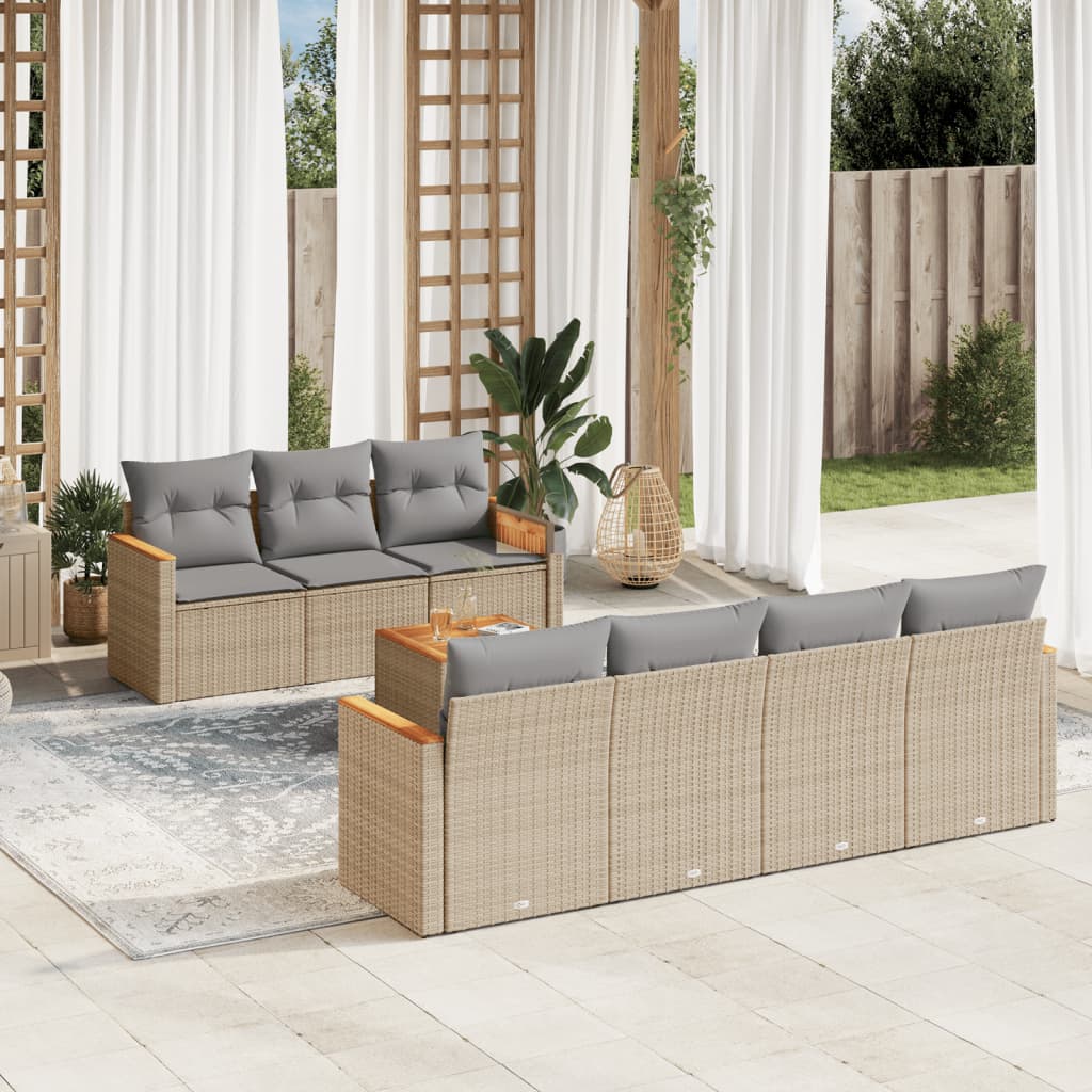 8721012997738_m_en_hd_1 vidaXL 8 Piece Garden Sofa Set with Cushions Mix Beige Poly Rattan - Image 1
