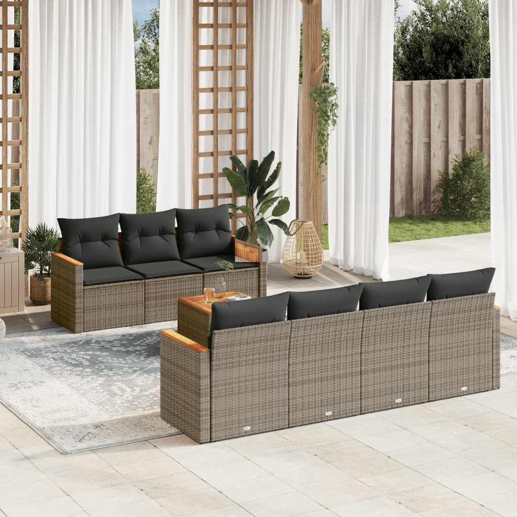 8721012997745_m_en_hd_1 vidaXL 8 Piece Garden Sofa Set with Cushions Grey Poly Rattan - Image 1