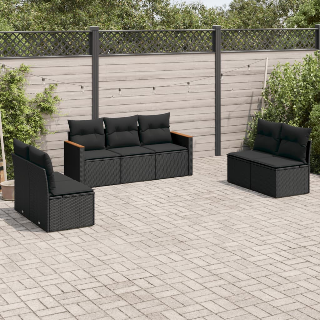 8721012998391_m_en_hd_1 vidaXL 7 Piece Garden Sofa Set with Cushions Black Poly Rattan - Image 1