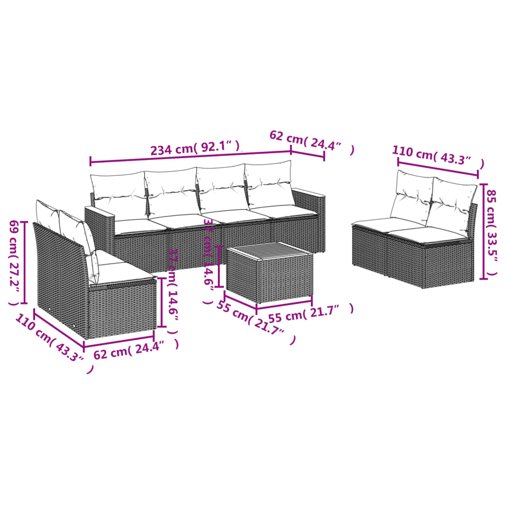 8721012998650_g_en_hd_5 vidaXL 9 Piece Garden Sofa Set with Cushions Grey Poly Rattan - Image 7