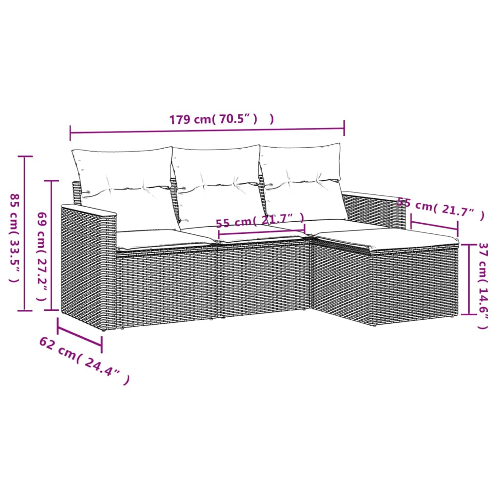 8721012998674_g_en_hd_5 vidaXL 4 Piece Garden Sofa Set with Cushions Black Poly Rattan - Image 7