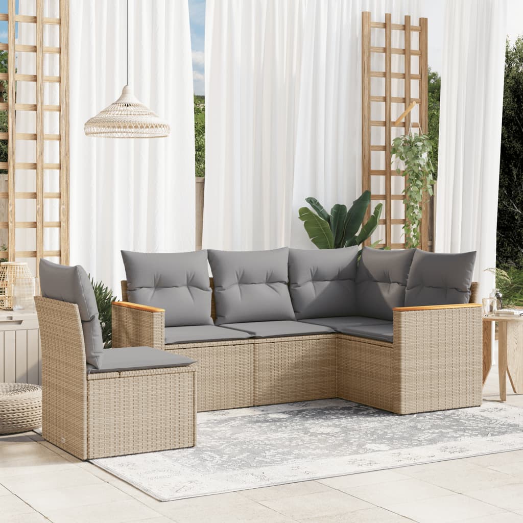 8721012999411_m_en_hd_1 vidaXL 5 Piece Garden Sofa Set with Cushions Mix Beige Poly Rattan - Image 1