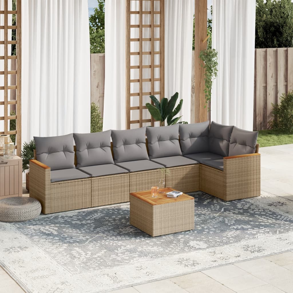 8721012999626_m_en_hd_1 vidaXL 7 Piece Garden Sofa Set with Cushions Mix Beige Poly Rattan - Image 1