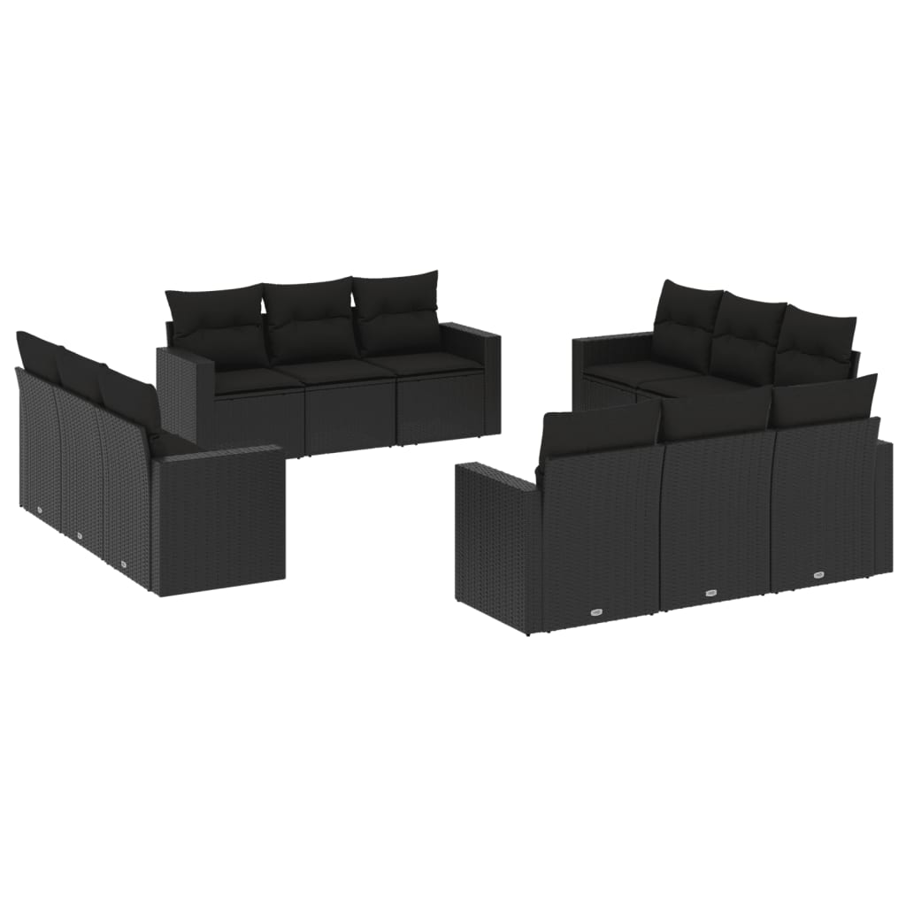 8721102300776_a_en_hd_1 vidaXL 12 Piece Garden Sofa Set with Cushions Black Poly Rattan - Image 2