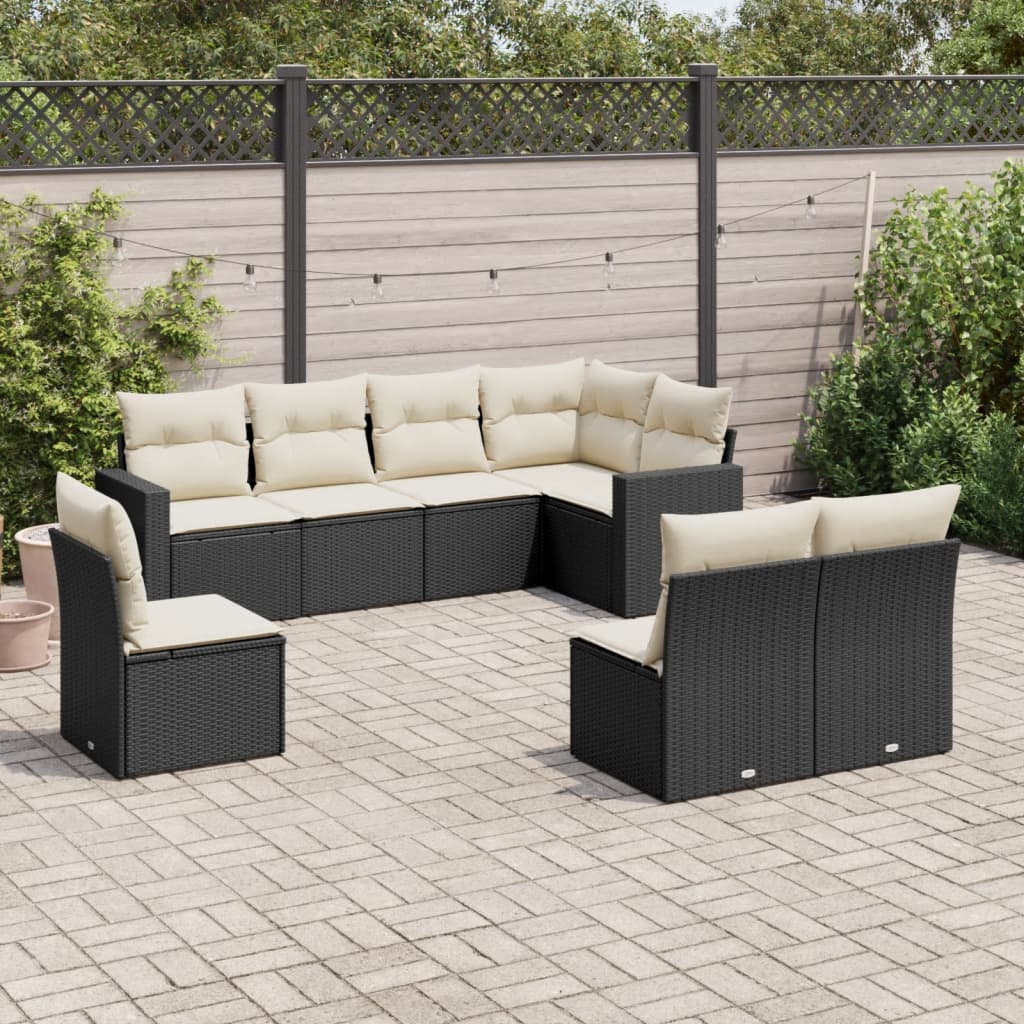 8721102303784_m_en_hd_1 vidaXL 8 Piece Garden Sofa Set with Cushions Black Poly Rattan - Image 1
