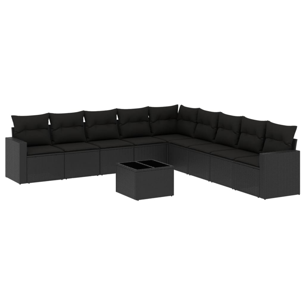 8721102304071_a_en_hd_1 vidaXL 10 Piece Garden Sofa Set with Cushions Black Poly Rattan - Image 2