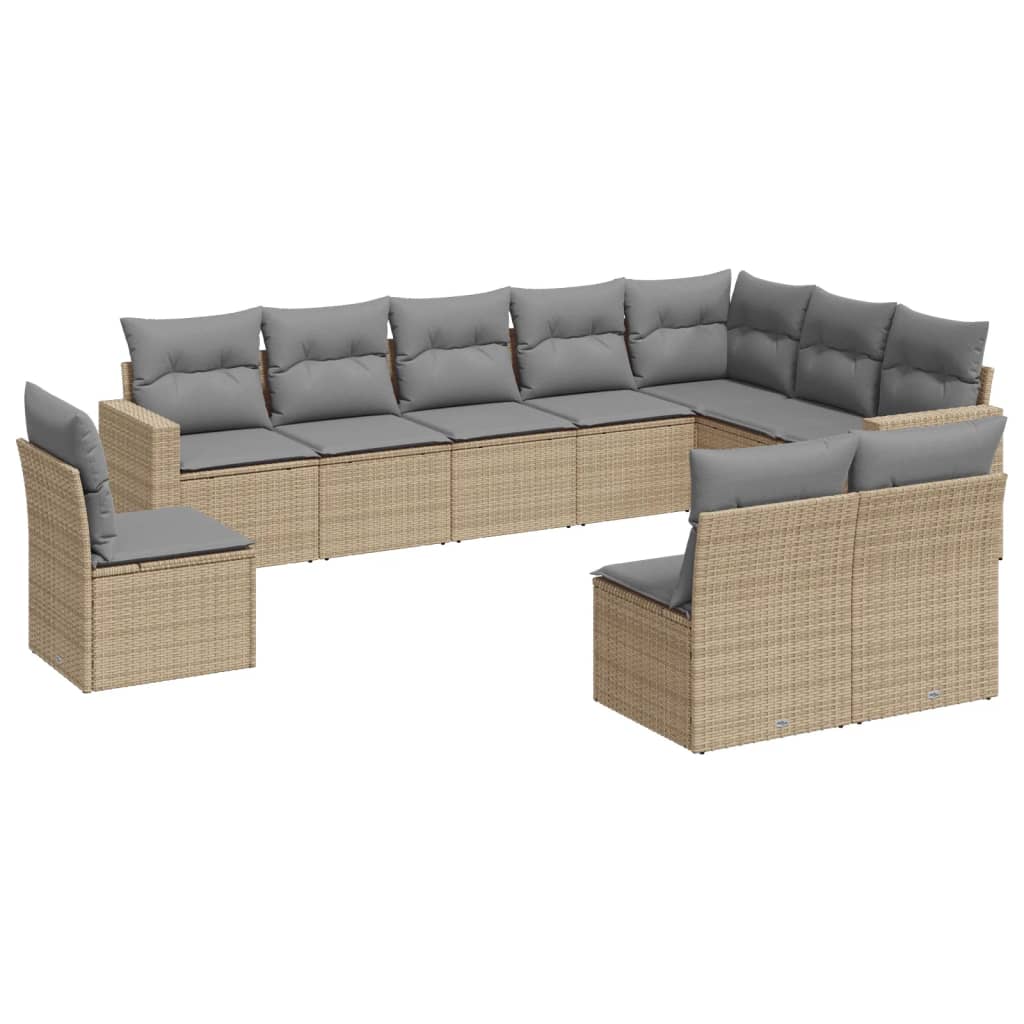 8721102304217_a_en_hd_1 vidaXL 10 Piece Garden Sofa Set with Cushions Beige Poly Rattan - Image 2
