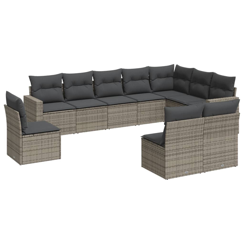 8721102304224_a_en_hd_1 vidaXL 10 Piece Garden Sofa Set with Cushions Grey Poly Rattan - Image 2