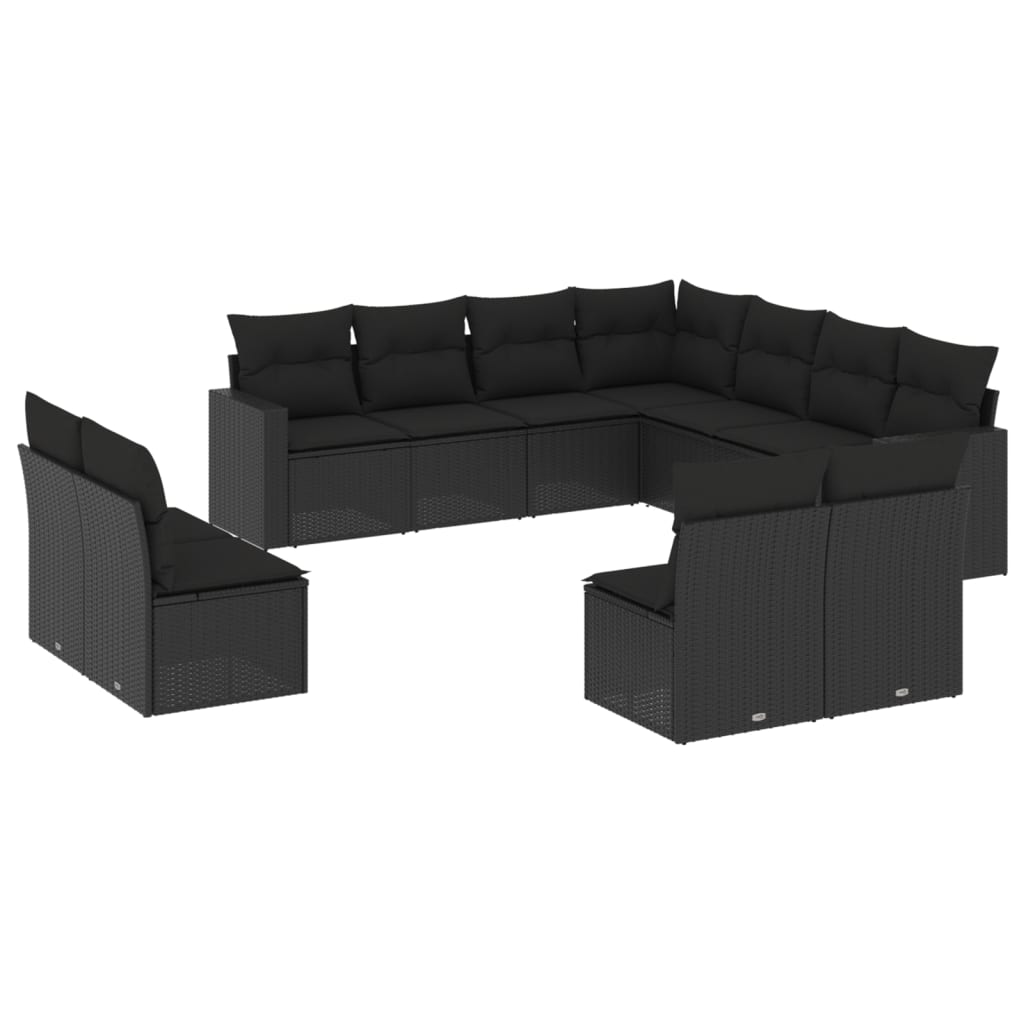 8721102304378_a_en_hd_1 vidaXL 11 Piece Garden Sofa Set with Cushions Black Poly Rattan - Image 2