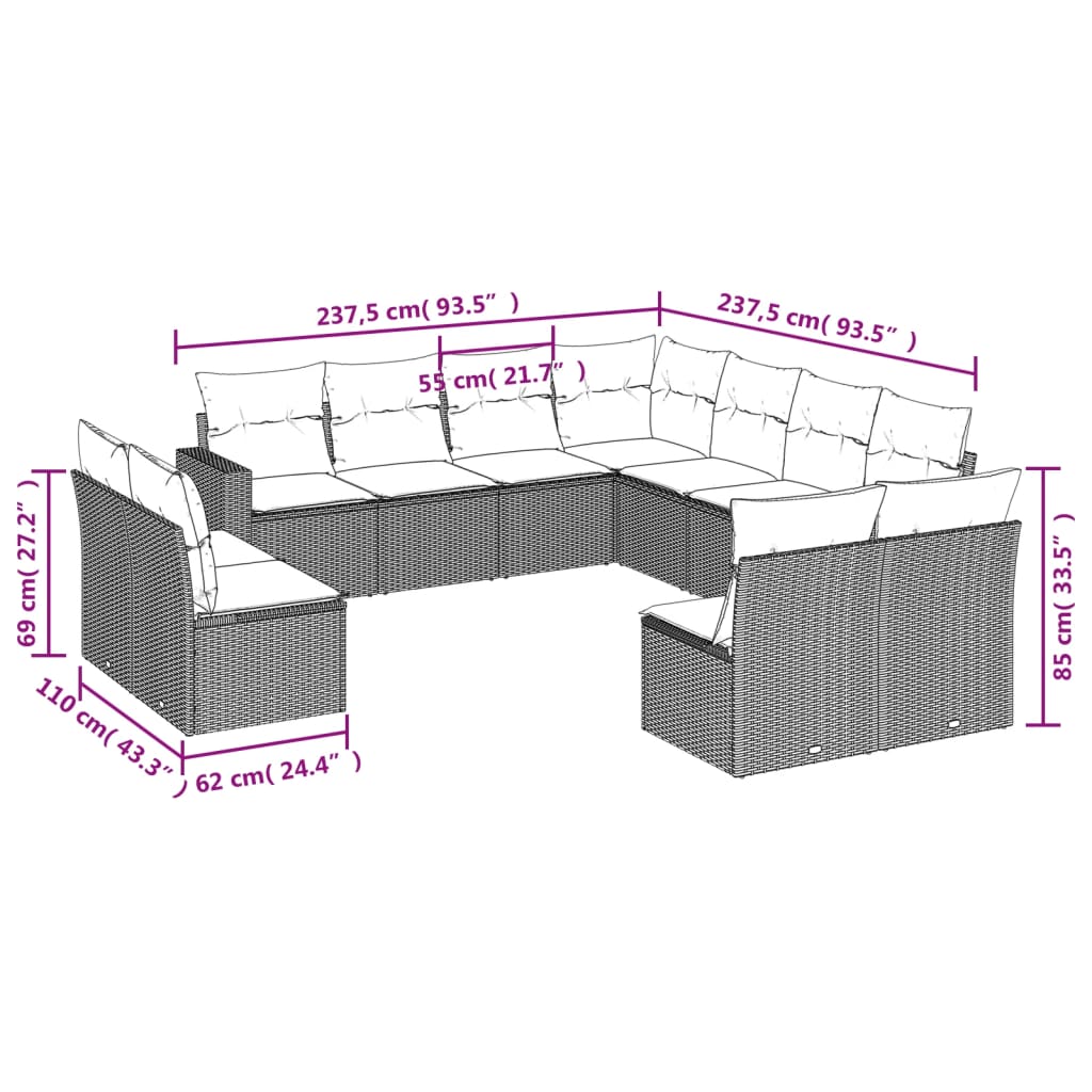 8721102304378_g_en_hd_1 vidaXL 11 Piece Garden Sofa Set with Cushions Black Poly Rattan - Image 3