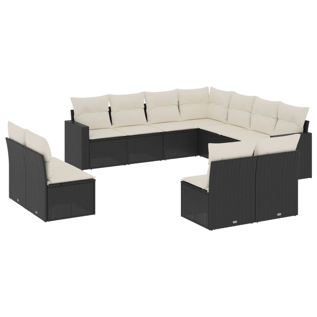 8721102304385_a_en_hd_1 vidaXL 11 Piece Garden Sofa Set with Cushions Black Poly Rattan - Image 2