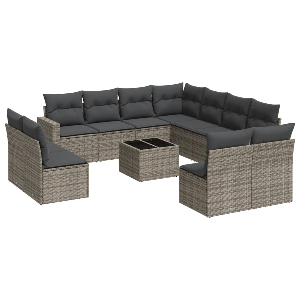 8721102304521_a_en_hd_1 vidaXL 12 Piece Garden Sofa Set with Cushions Grey Poly Rattan - Image 2