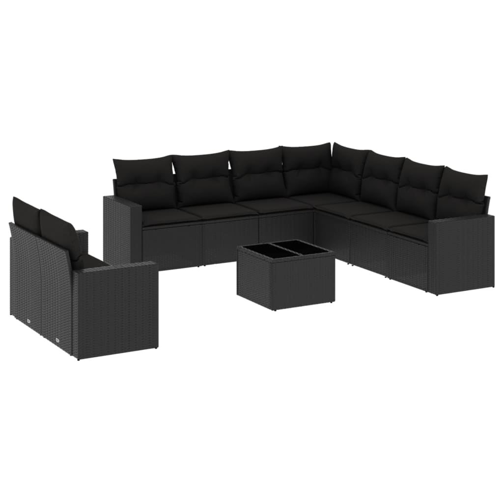 8721102304675_a_en_hd_1 vidaXL 10 Piece Garden Sofa Set with Cushions Black Poly Rattan - Image 2