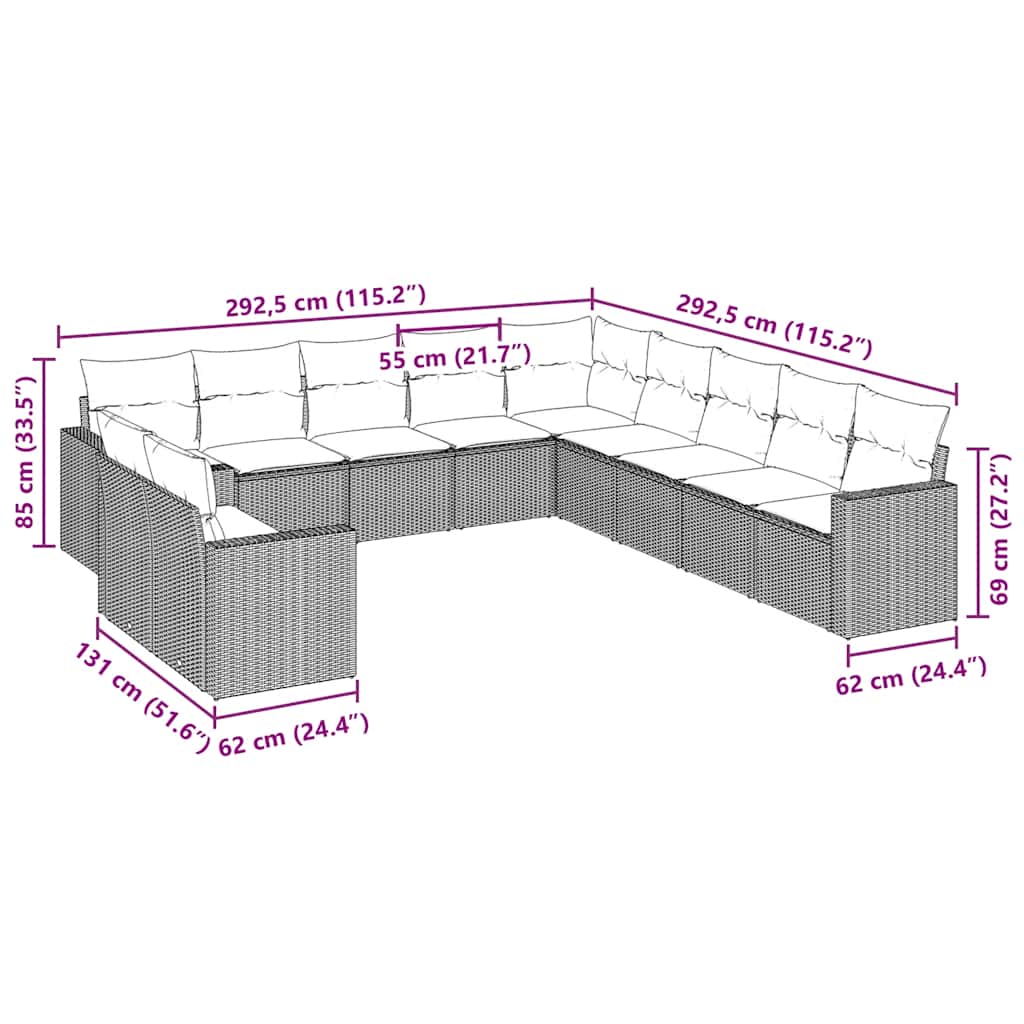 8721102304989_g_en_hd_1 vidaXL 11 Piece Garden Sofa Set with Cushions Black Poly Rattan - Image 3