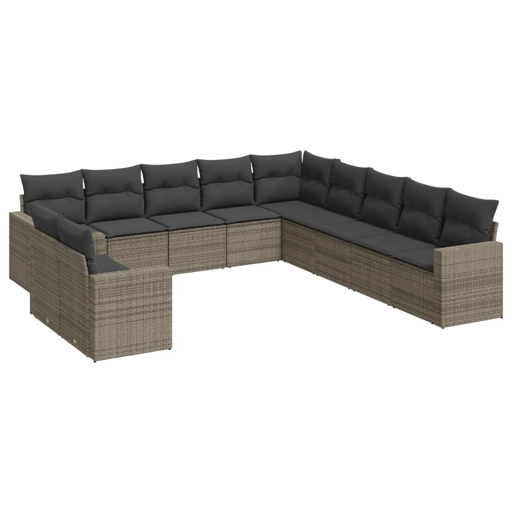 8721102305023_a_en_hd_1 vidaXL 11 Piece Garden Sofa Set with Cushions Grey Poly Rattan - Image 2