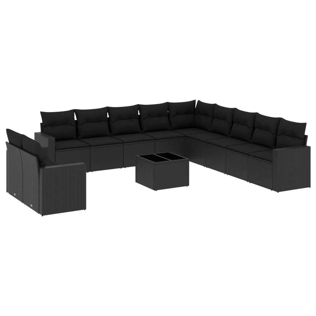 8721102305078_a_en_hd_1 vidaXL 12 Piece Garden Sofa Set with Cushions Black Poly Rattan - Image 2